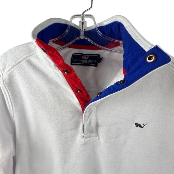 Vineyard Vines Men's S White Quarter Zip Pullover Sweatshirt Casual - Picture 3 of 11